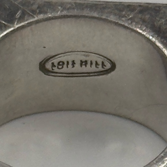 Signed Lois Hill Sterling Silver Heavy Filigree Square Ring 17.8 grams - Picture 8 of 9